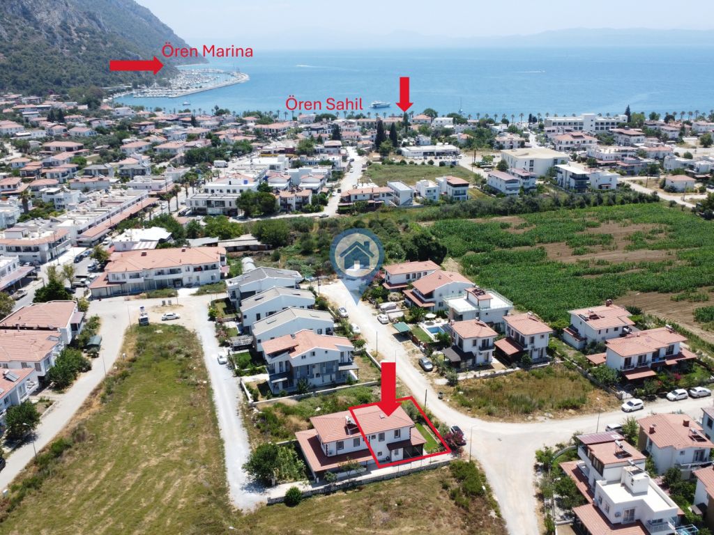 SU GAYRIMENKUL ÖREN SAHILE YAKIN KONUM SATILIK 3+1 İKIZ VILLA