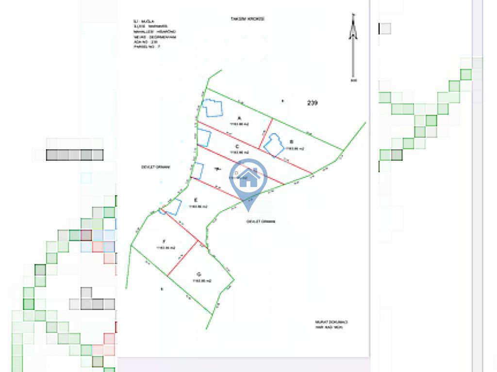 MARMARIS HISARÖNÜNDE SATILIK 1183 M² TARLA